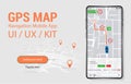 Map GPS Navigation Smartphone App Screen